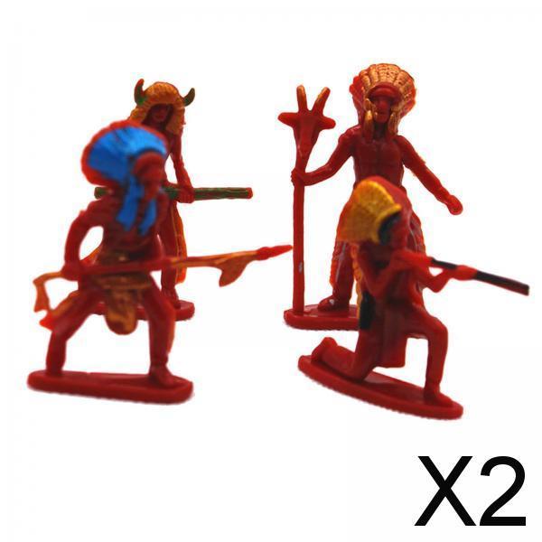 2x4 Pieces Simulation Cowboy People Figures Layout Indian Model Action Figures