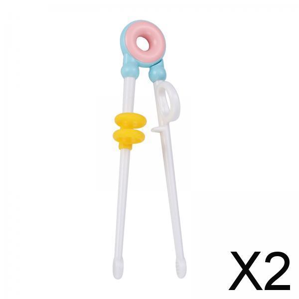 2xChild Eating Training Helper Chopsticks Easy to Use Baby Learn Chopsticks Blue Donut