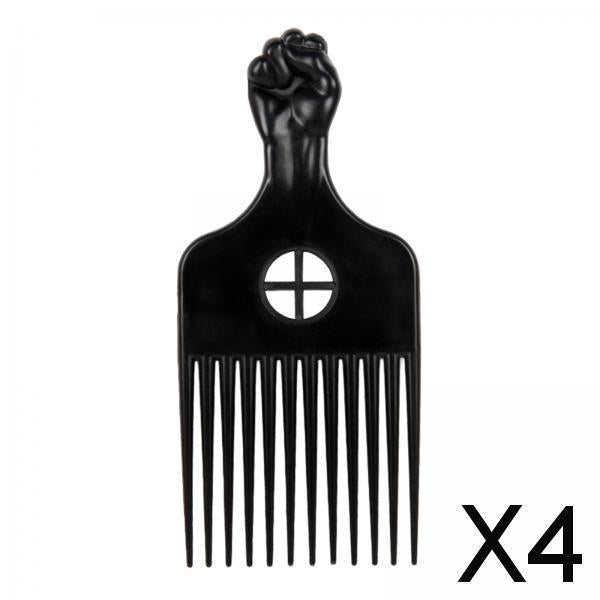 4xHair Styling Tool For Curly Hair Black Fist Hair Comb For Women and Men A