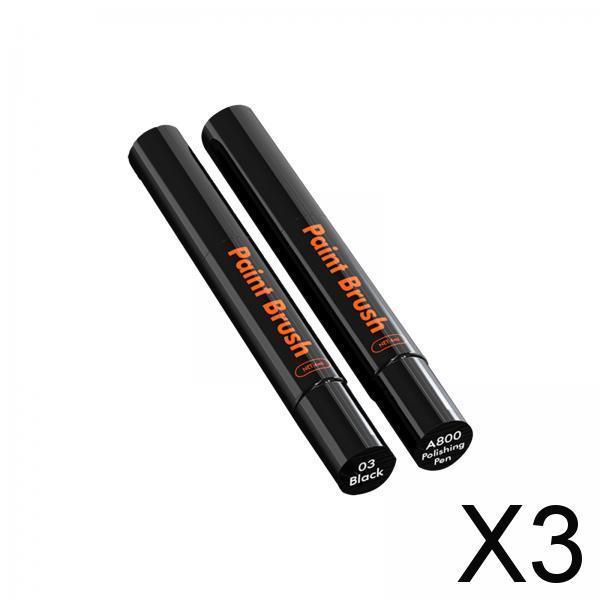 3xTouch up Paint for Cars with Polish Pen Easy Solution Car Scratch Repair Pen Black