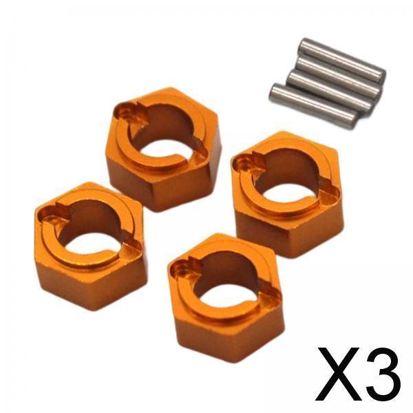 3x4 Pieces Hex Hub Adapter Replacement Parts for FMS1/24 Fcx24 1/24 RC Crawler