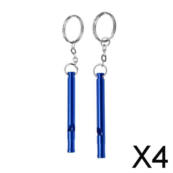 4x2pcs Outdoor Survival Camping Training Emergency Safety Whistle Royal Blue