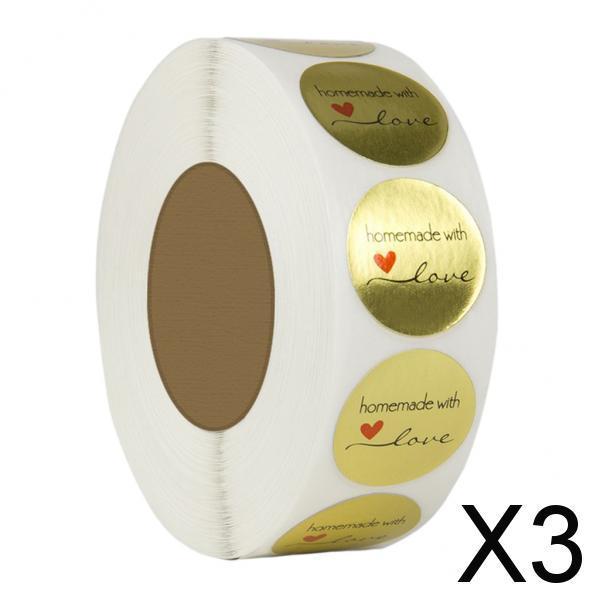 3x500Labels Paper Stickers Food Wrapping Seal Labels Wedding Shower Packaging