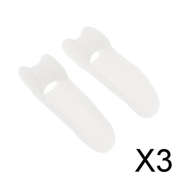 3x1 Pair Little Toe Bunion Cushion Pain Toe Separators Gel Straighteners White