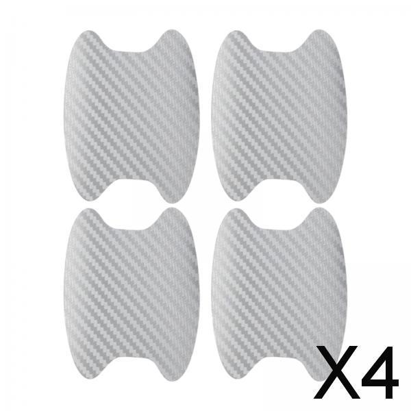4x4x Car Door Handle Sticker Anti Scratches Universal for Truck SUV Argent