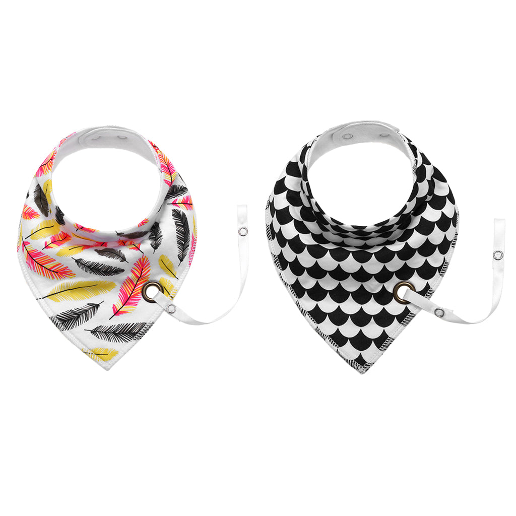 Baby Triangle Bandana Bib Saliva Towel Head Scarf & Pacifier Clip Style2