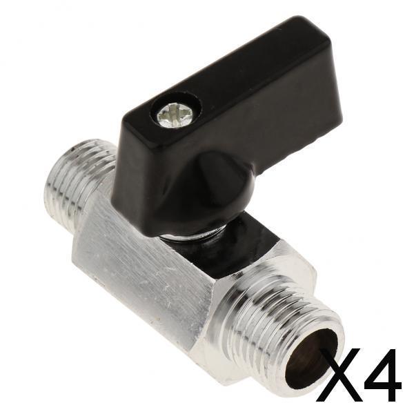 4xMale/Female Thread Mini Brass Ball Valve Flow Control Gas Oil Water Male 12mm