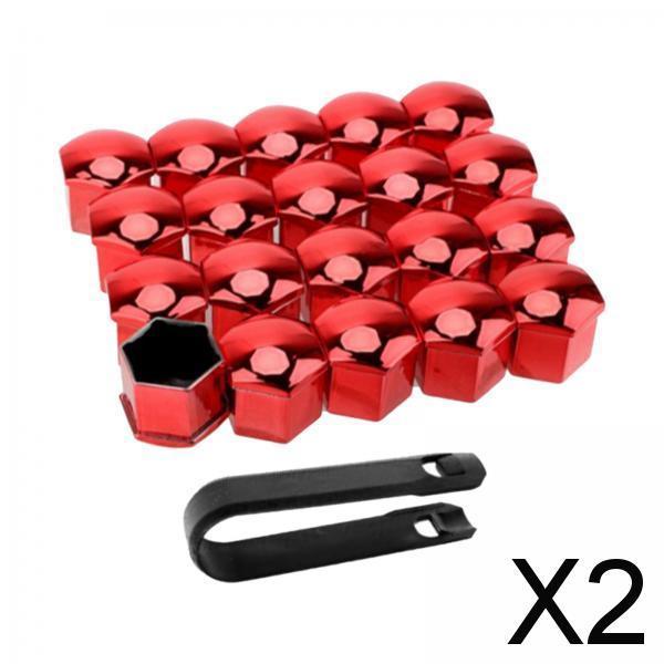 2x20 Pieces Car Wheel Nut Caps Covers Anti Rust Wheel Rim Cover Wheel Nut Caps Red 19mm