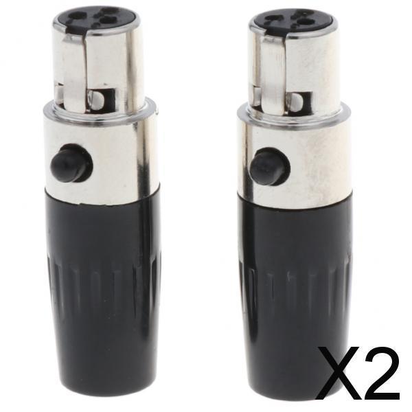 2x 5mm 3 Pin Female Plug Cable Connector Universal Fit for Audio Microphone