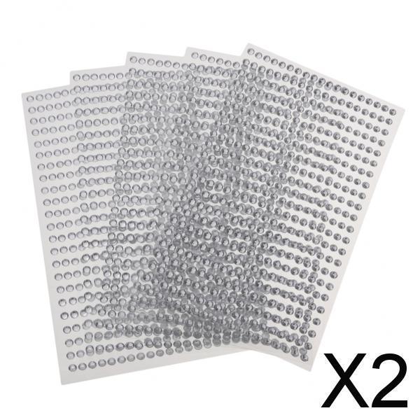 2x5 Pcs Crystal Rhinestone Self Adhesive Gem Embellishment Stickers Clear 4mm