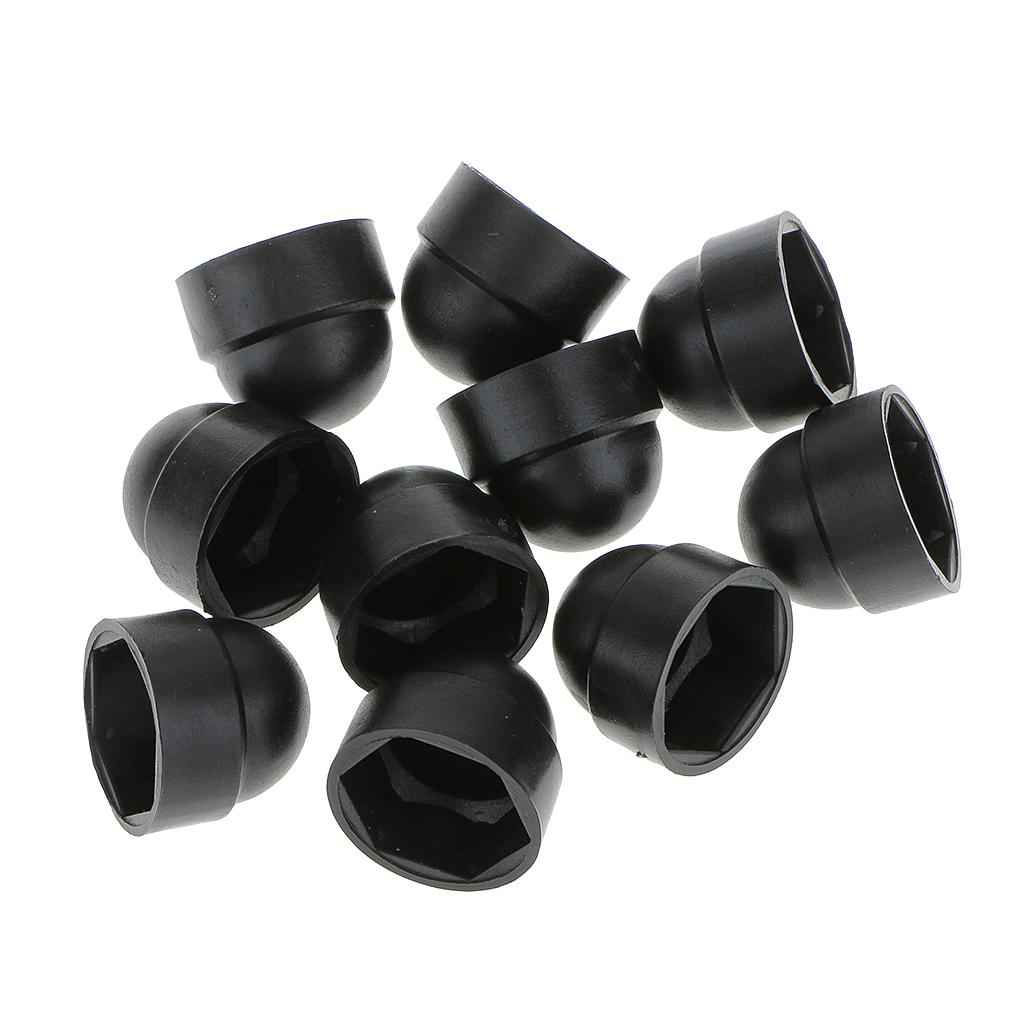 10pcs M10 Black Dome Bolt Nut Protection Caps Cover Hexagon Screws