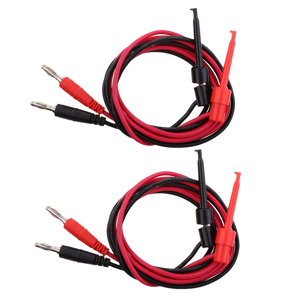 4 Pieces Multimeter Banana Plug to Test Hook Wire Cable Set