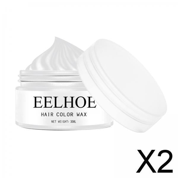 2xHair Coloring Dye Wax Styling Washable Natural One-Time for Cosplay White