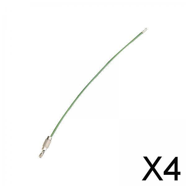 4xWire Keychain Cable 6inch Stainless Steel Hiking for Key Fobs Jewelry DIY Green