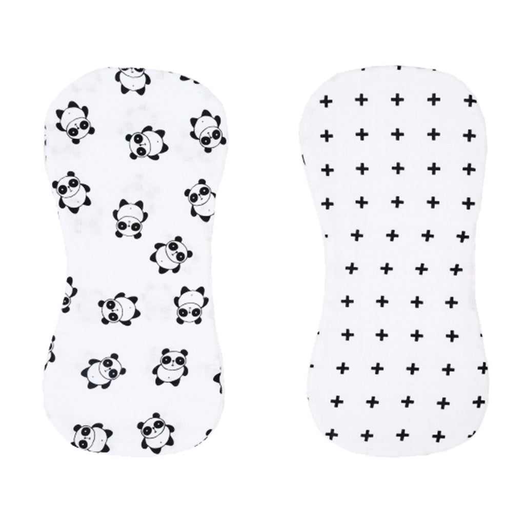 2 Pieces Baby Spit Sweat Towel Feeding Pad Panda and Cross