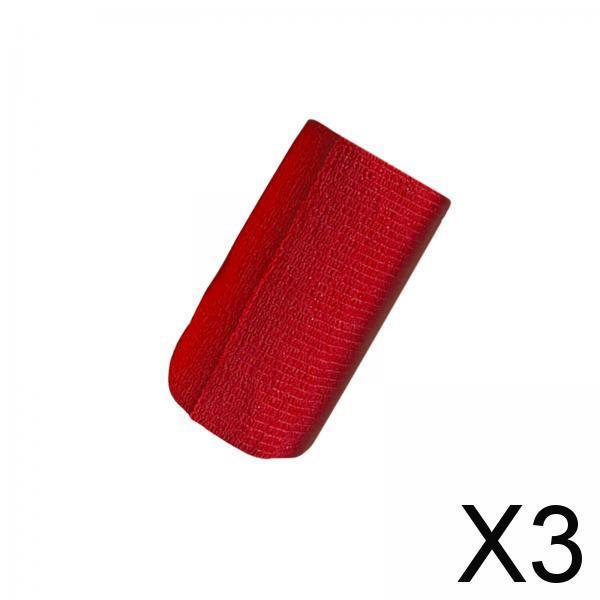 3xVet Wrap 4 inch Wide Non Woven Elastic Self Adherent Wrap for Dogs Pet Ankle Red
