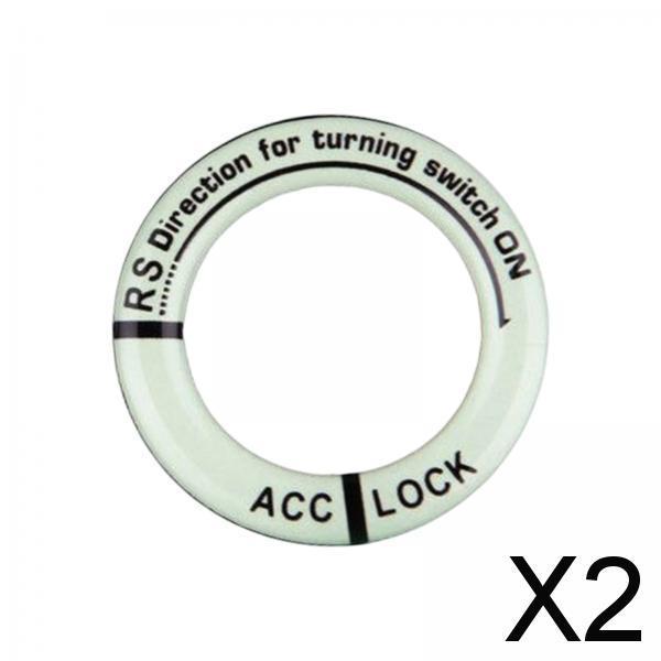 2xUniversal Ignition Switch Decoration Rings Glow in The Dark luminous Black