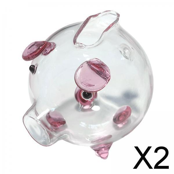 2xPiggy Bank Pig Statue Ornament Festival Gift Money Saving Box for Adult Kids