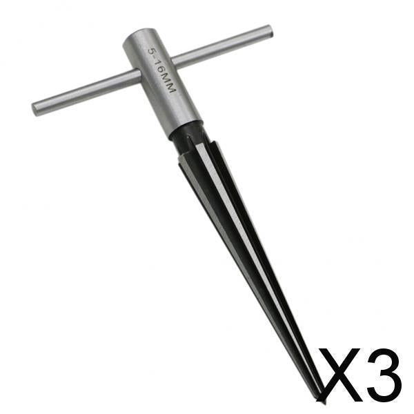 3xT Handle Taper Reamer Hand Held Tapered Hole Pipe Reaming Tool 5-16mm