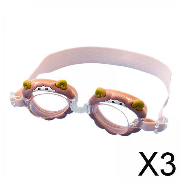 3xSwimming Goggles Teenager Child 2-12 Years Old Fashion Swim Goggles for Kids Lamb