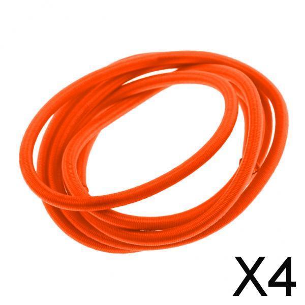 4x4mm Elastic Bungee Rope Marine Shock Cord - Tie Down Roof Racks 2m Orange