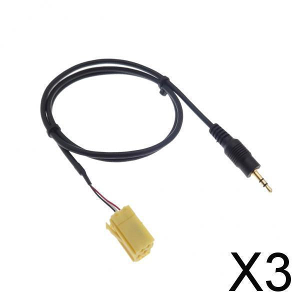 3x3.5MM AUX Adapter Cable for Peugeot 206 207 307 308 