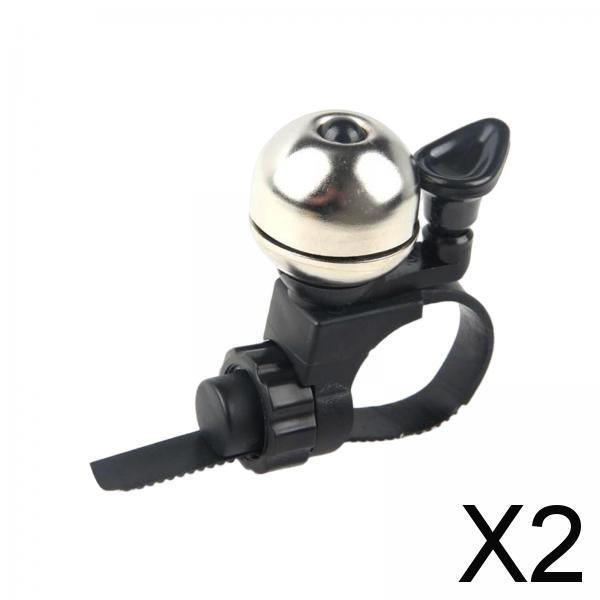2xBike Bell Loud Crisp Clear Sound Accessory 90dB Brass Bell for Kids White