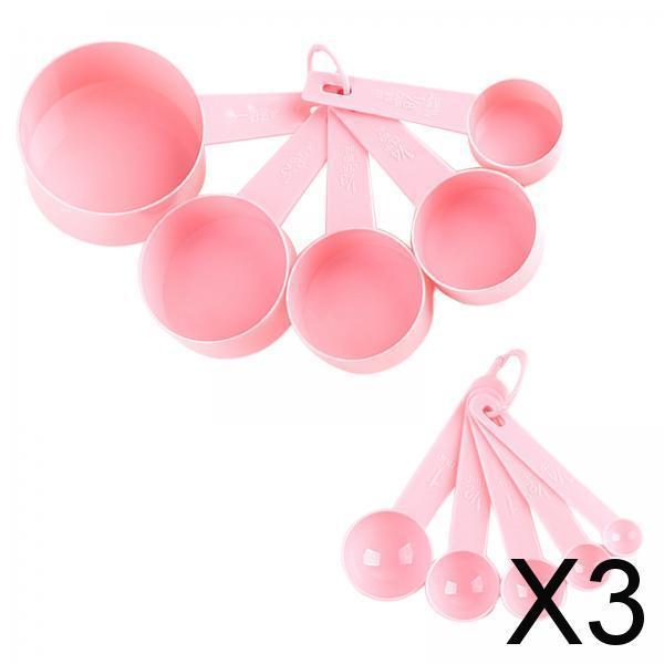3x10x Measuring Spoons & Cups Coffee Scoops Teaspoon with Scale Pink