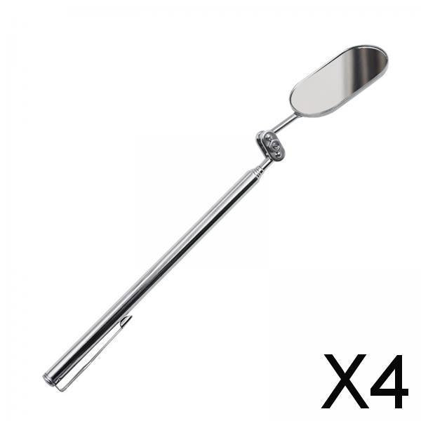 4xTelescoping Inspection Mirror 360 Swivel Multipurpose Metal Mechanics Mirror