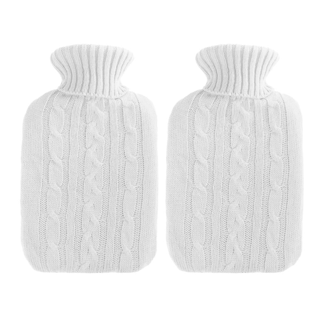 2 Piece Thick Soft Knitted Cover Case For 2000ml Rubber Hot Water Bottle Bag