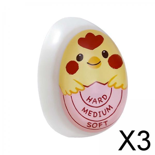 3xEgg Timer Perfect Boil Colour Changing Display Egg Cooked Degree for Kitchen