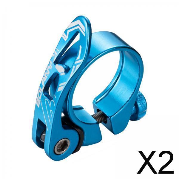 2xBicycle Seatpost Clamp Aluminum for Mountain Bike Cycling Parts 34.9mm Blue