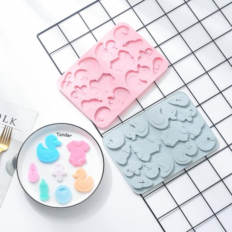 4 PCS Duck Shape Silicone Ice Tray Baking Mold Biscuit Chocolate EMold (Blue)