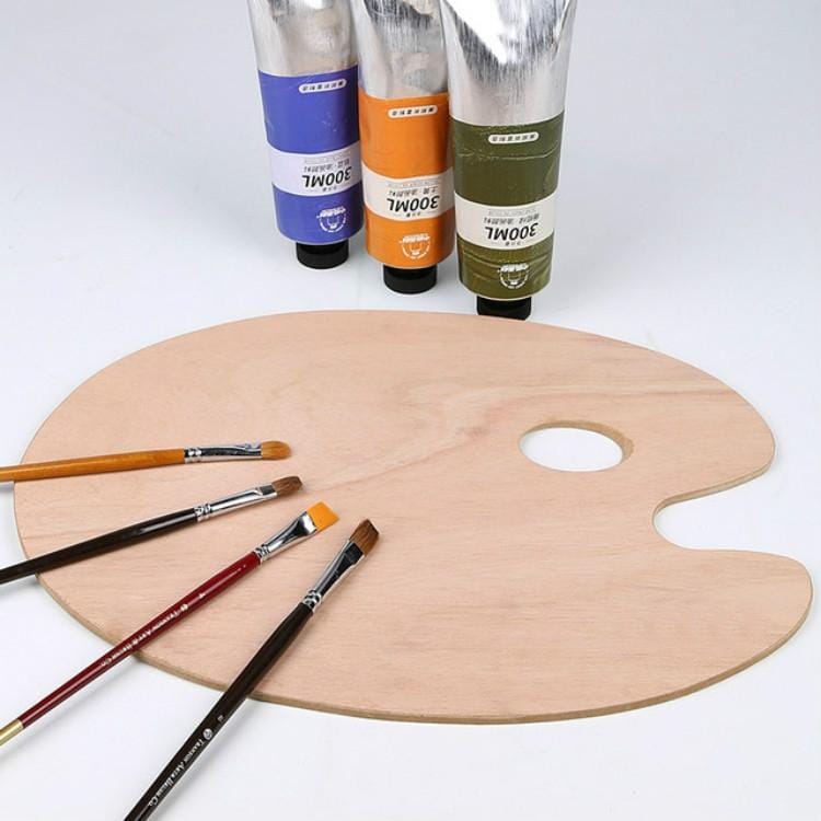 Smooth Watercolor Oil Painting Art Supplies Wooden Panel Tray Children's Palette Oval   40 x 50 cm