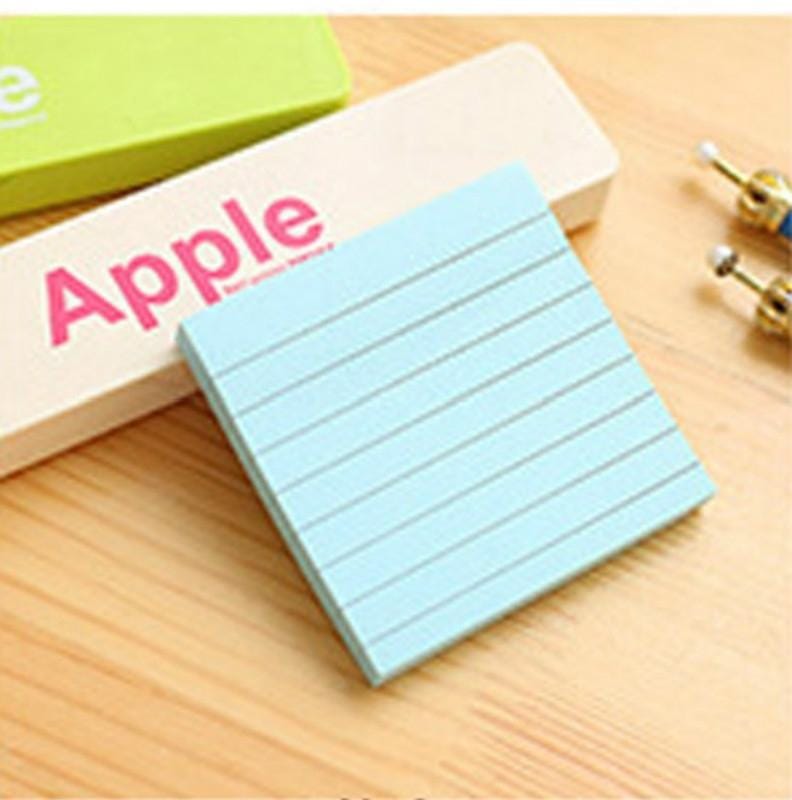 5 PCS Simple Kraft Paper Horizontal Line Small Note Book Square Message Note N Times Post It (Blue)