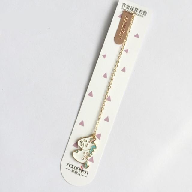 3 PCS Kawaii Creative Metal Cute Animals Bookmarks Funny Book Marker Stationery Gift (Pink bottom omelet)