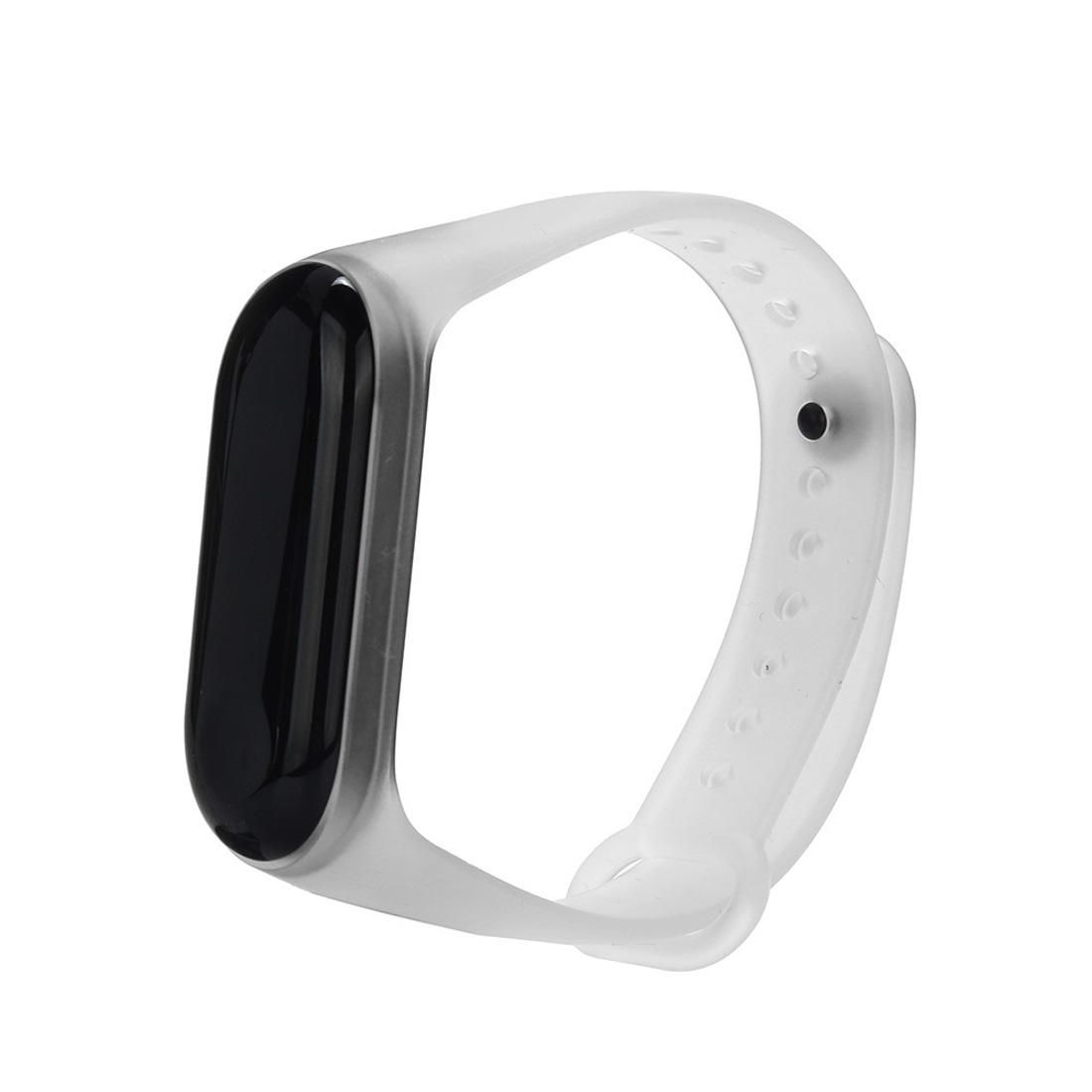 Bracelet Watch Silicone Rubber Wristband Wrist Band Strap Replacement for Xiaomi Mi Band 3 (Transparent)