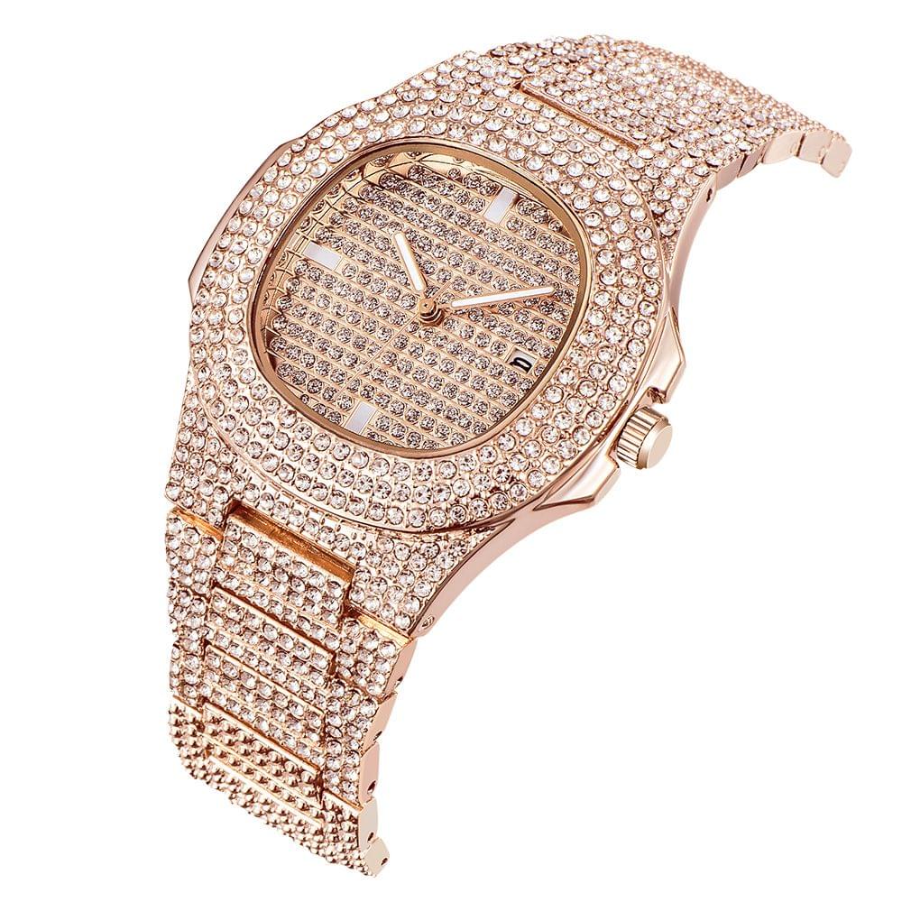 Men Business Quartz Watch Luxury Full Diamond Watches