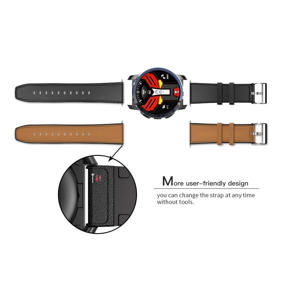 Watch Band Replacement 2.4cm Leather+Silicon Two Layer