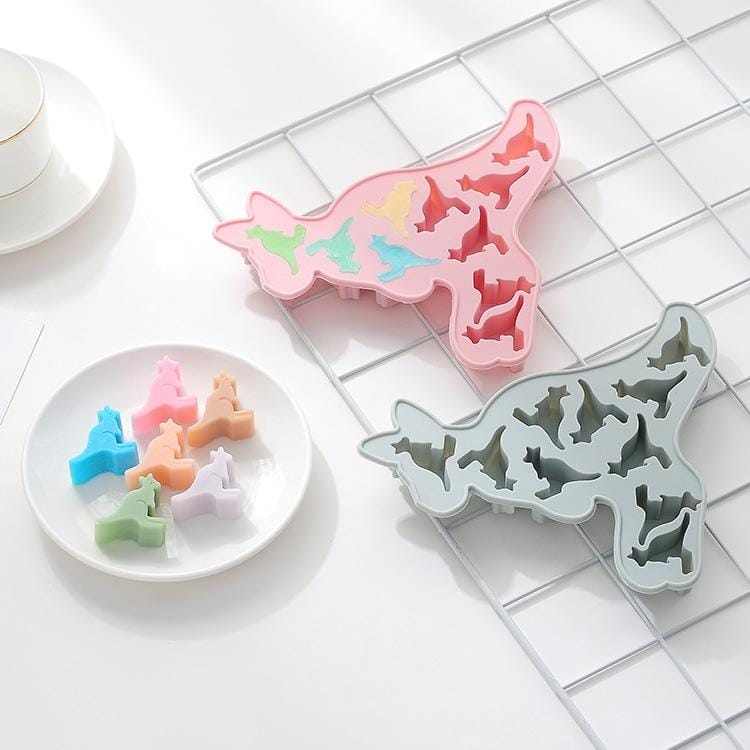 4 PCS Kangaroo Shape Ice Cream Silicone Mold Maltose Chocolate Mold Ice Tray (Green)