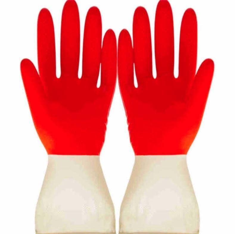 10 PCS Household Two-color Washing Gloves Housework Cleaning Laundry Dishwashing Latex Gloves, Size:XL