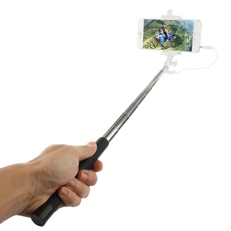 ITC-ZP02B Multifunction Wire Controlled Selfie Stick Monopod Extendable Handheld Holder for IOS & Android Phone, Max Length: 104cm (Pink)