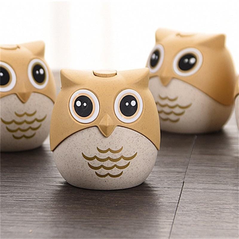 6 PCS Restaurant Household Toothpick Box Wheat Straw Owl Shape Toothpick Holder