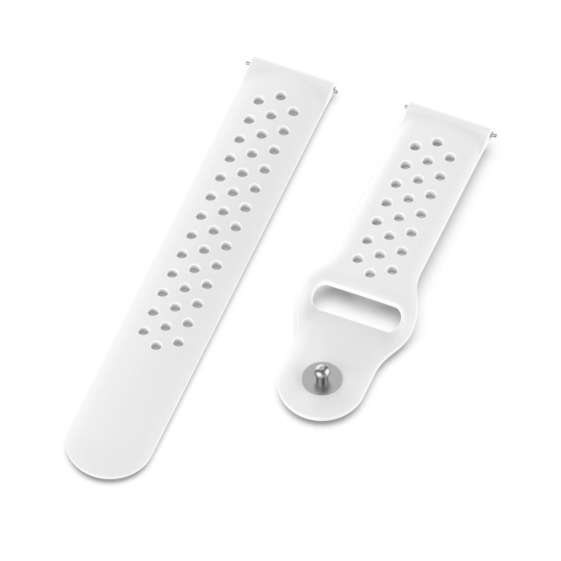 For Huami Amazfit Youth Edition Silicone Breathable Watch Strap (White)