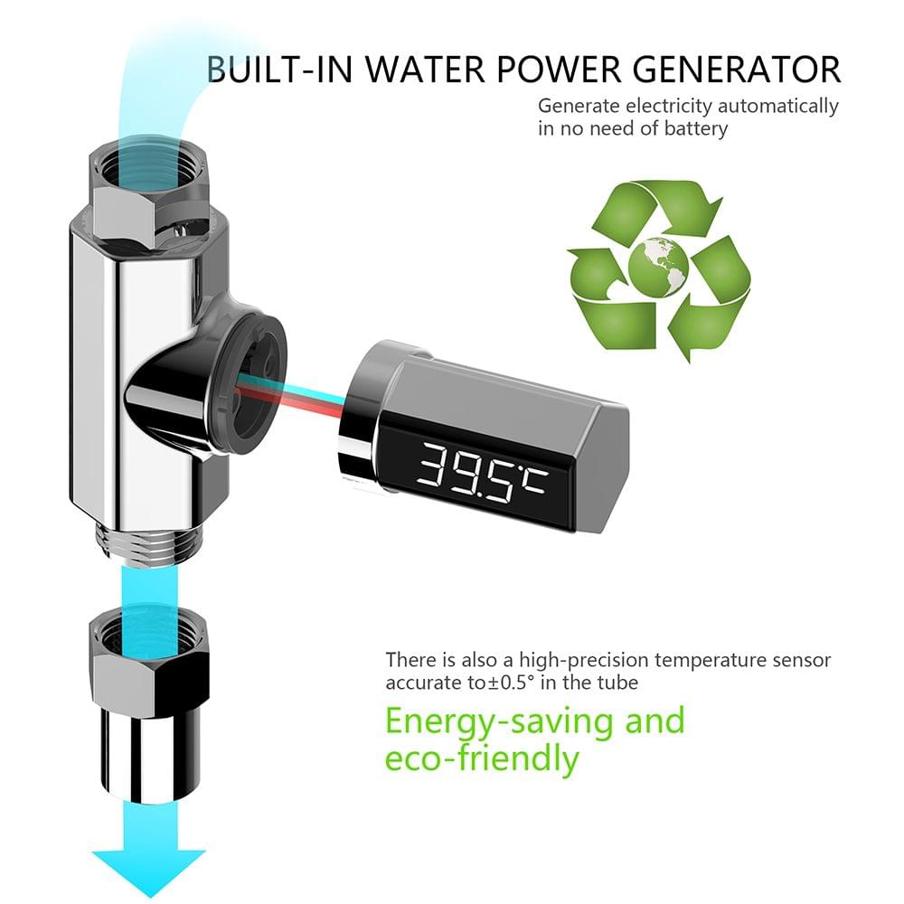 Water Temperature Meter Monitor LED Display Faucet Shower