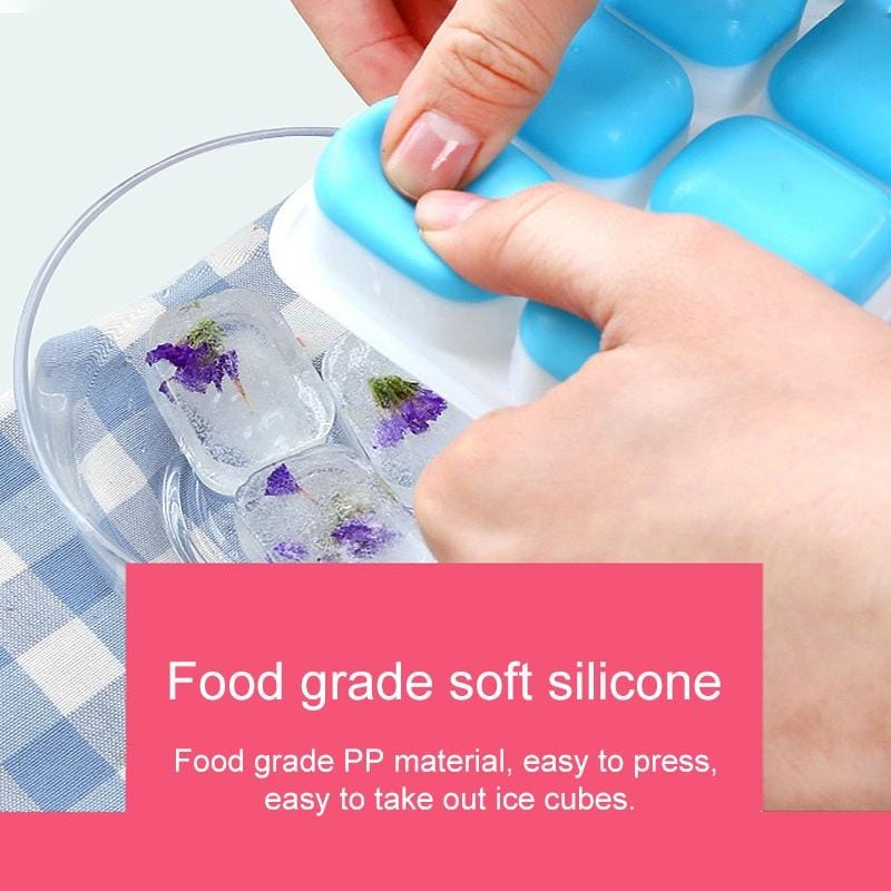 5 PCS 14 Grid Silicone Ice Grid Household Square Ice Grid Silicone Mold With Lid (Yellow)