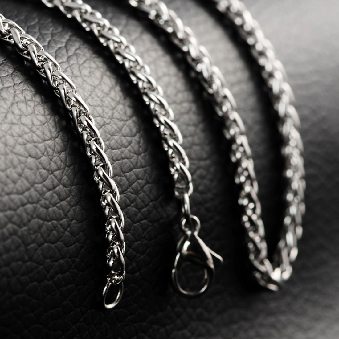 Mens Jewelry Hip Hop Punk 2.5mm Stainless Steel Choker Round Chain Necklace, Length: 45cm / 18 inch