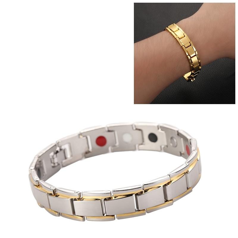 Men Detachable Titanium Steel Magnetic Therapy Bracelet Jewelry (Steel Color)