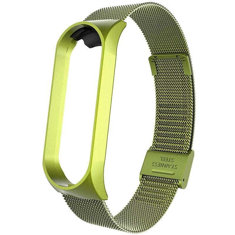 For Xiaomi Mi Band 4 / 3 Milanese Metal Replacement Strap Watchband, Color:Green