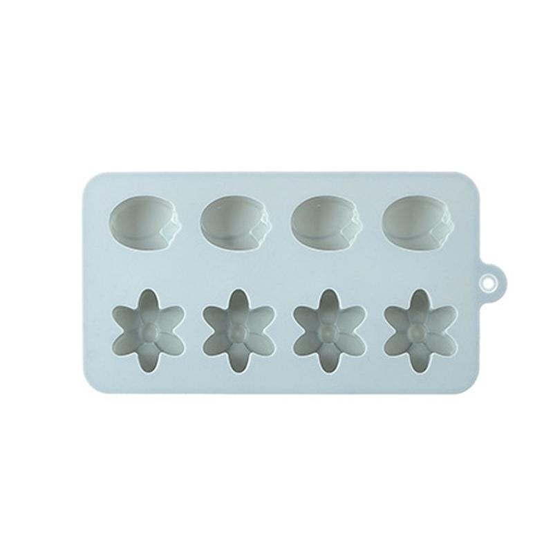 6 PCS Silicone Flower Shaped Ice Tray Mold Tulip Chocolate Candy Mold (Blue)